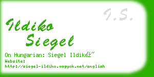 ildiko siegel business card